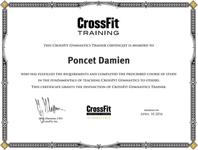 Damien Poncet CrossFit Gymnastics Trainer