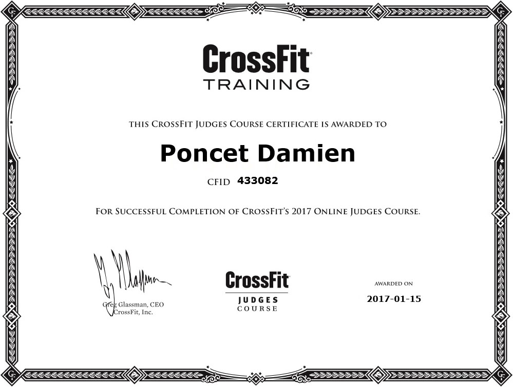 Damien Poncet CrossFit Judges Course