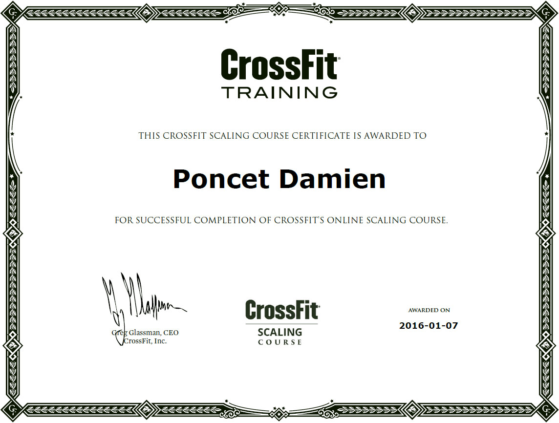 Damien Poncet CrossFit Scaling Course