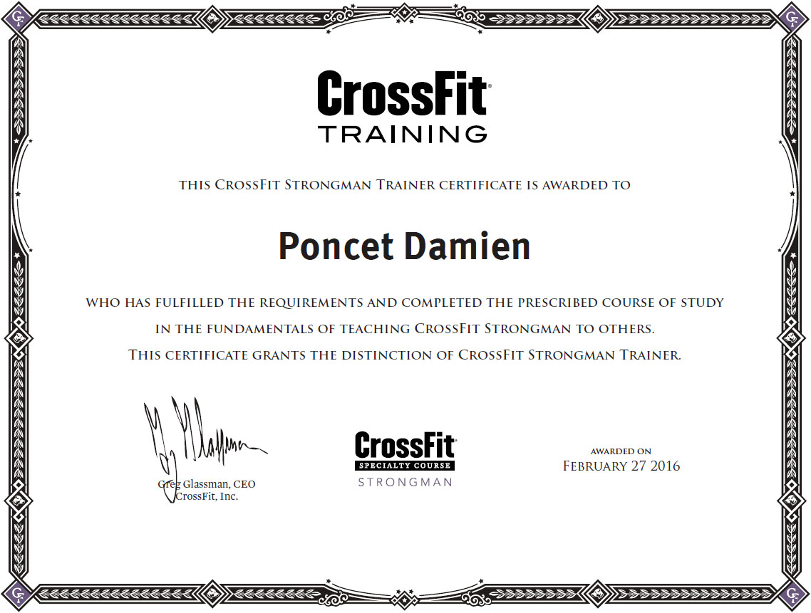 Damien Poncet CrossFit Strongman Trainer