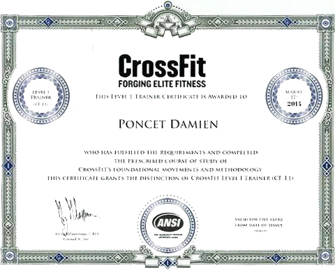 Damien Poncet CrossFit Trainer Level 1