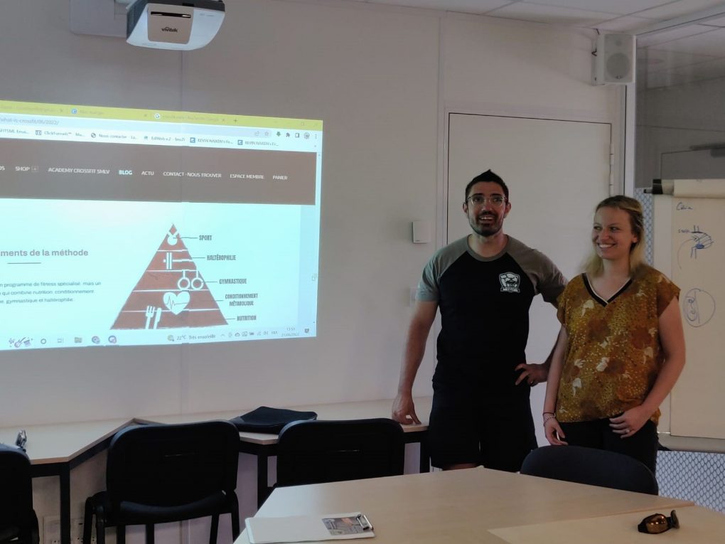 Damien et Célia présentation : bien manger / bien bouger à la CCI de la Drôme